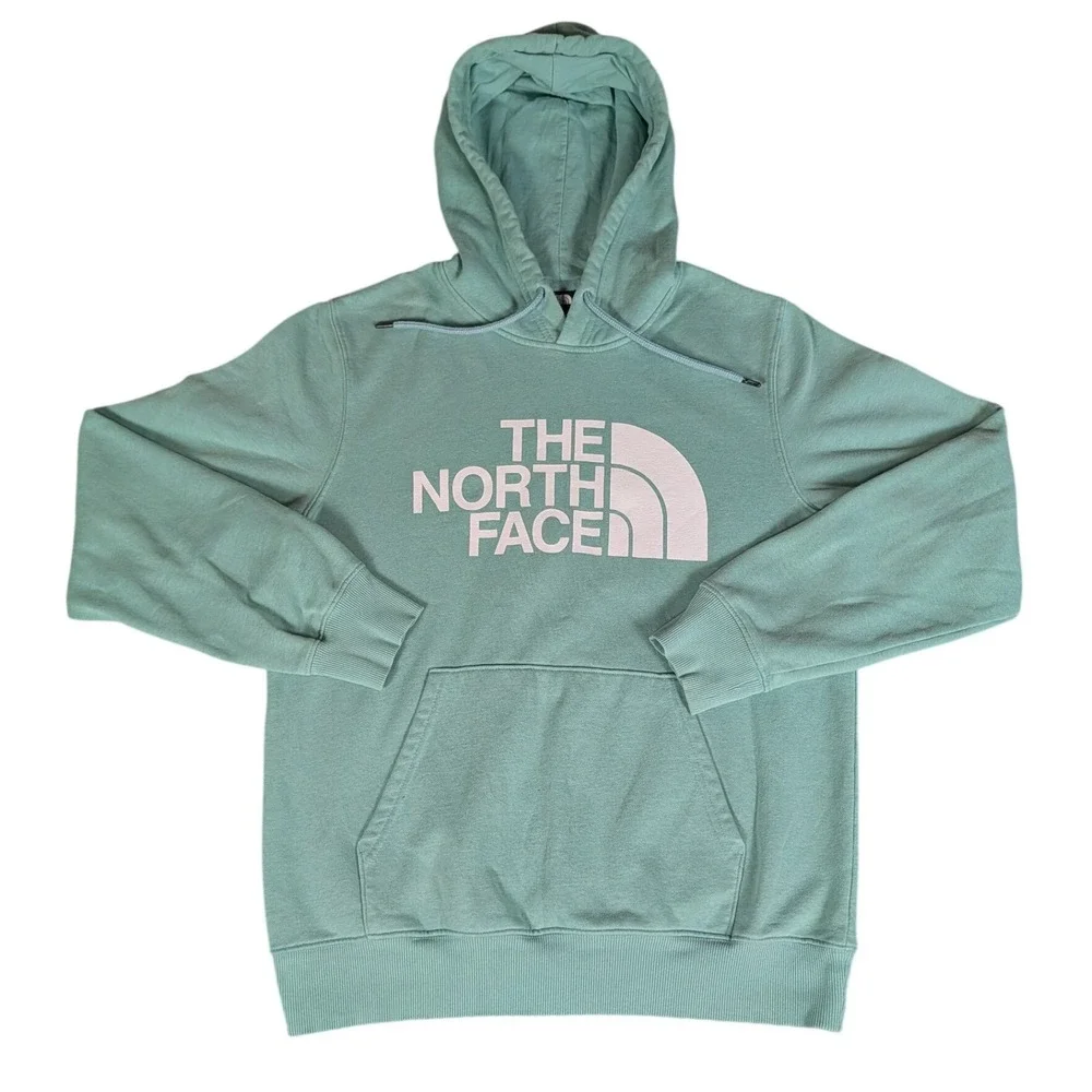 The North Face Mens Half Dome Pullover Hoodie Mint Green Logo Sweatshirt